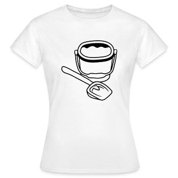 clip art fun sand red bucket shovel sandbox - Women's T-Shirt - white - Front - AI Model Female 172 dark (172cm)