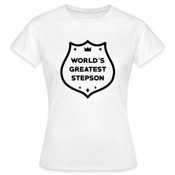 belle-fille / beau-fils / beau fils / belle fille - T-shirt Femme - blanc - Devant - AI Model Female 172 dark (172cm)