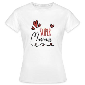 Super maman - T-shirt Femme - blanc - Devant - AI Model Female 172 dark (172cm)
