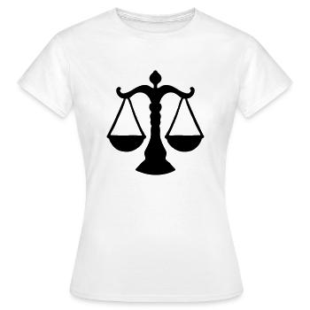 libra / justice sign - Women's T-Shirt - white - Front - AI Model Female 172 dark (172cm)