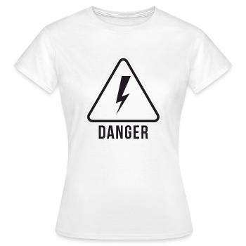 Attention - T-shirt Femme - blanc - Devant - AI Model Female 172 dark (172cm)