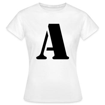 letter a - Women's T-Shirt - white - Front - AI Model Female 172 dark (172cm)