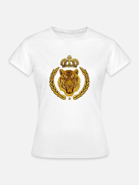 Gestickter Tiger - Frauen T-Shirt - Weiß