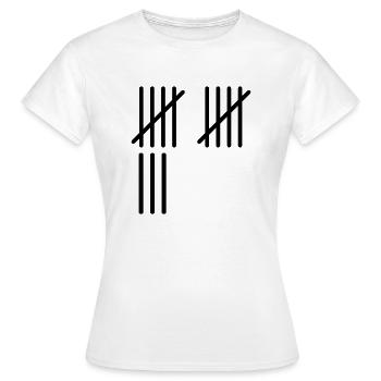 13 Stripes - Frauen T-Shirt - Weiß - Vorne - AI Model Female 172 dark (172cm)
