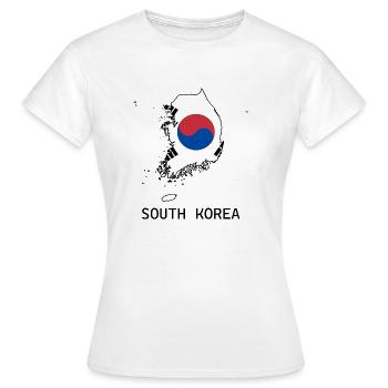 Corée du Sud - T-shirt Femme - blanc - Devant - AI Model Female 172 dark (172cm)