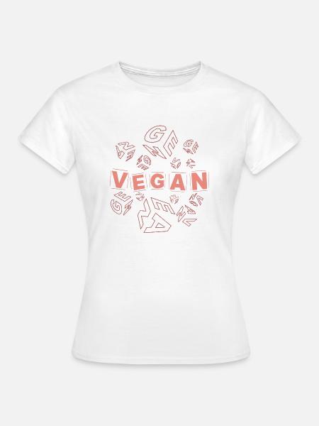 vegan alt-rosa Würfelblock - Frauen T-Shirt - Weiß