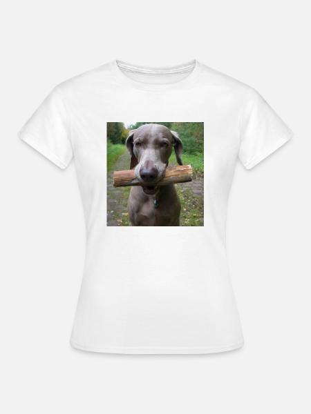 Delta mit Stöckchen - Frauen T-Shirt - Weiß