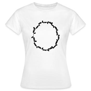 Guirlande florale Fleurs Cœurs 14 Zone de dessin 14 - T-shirt Femme - blanc - Devant - AI Model Female 172 dark (172cm)