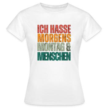Montag und Morgens - Frauen T-Shirt - Weiß - Vorne - AI Model Female 172 dark (172cm)