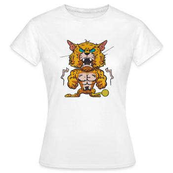 Kraks le tigre énervé - T-shirt Femme - blanc - Devant - AI Model Female 172 dark (172cm)