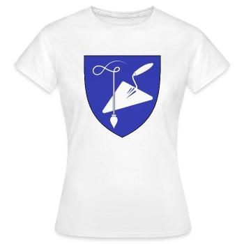 Enseignes de la guilde des maçons, truelle et fil à plomb - T-shirt Femme - blanc - Devant - AI Model Female 172 dark (172cm)