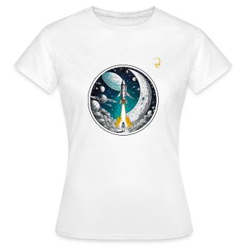 VOYAGE DANS L’ESPACE - T-shirt Femme - blanc - Devant - AI Model Female 172 dark (172cm)