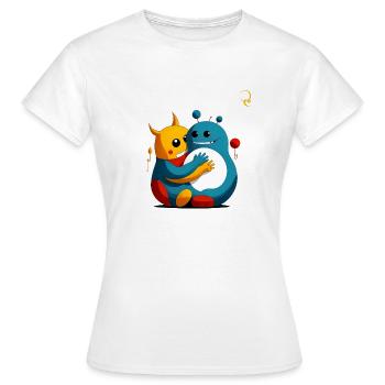 UNHEIMLICH GLÜCKLICH - Frauen T-Shirt - Weiß - Vorne - AI Model Female 172 dark (172cm)