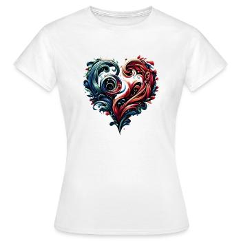 Herz - Frauen T-Shirt - Weiß - Vorne - AI Model Female 172 dark (172cm)