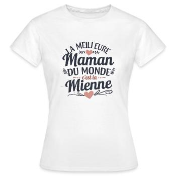 Pour la Meilleure Maman - Cadeau Touchant - T-shirt Femme - blanc - Devant - AI Model Female 172 dark (172cm)