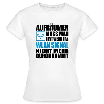 aufräumen chaot wlan - Frauen T-Shirt - Weiß - Vorne - AI Model Female 172 dark (172cm)