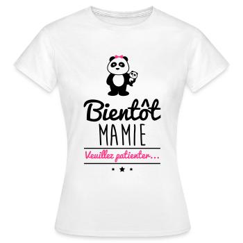 Future mamie, cadeau grand-mère, mamy - T-shirt Femme - blanc - Devant - AI Model Female 172 dark (172cm)