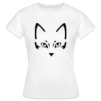 Minimal Katze - Frauen T-Shirt - Weiß - Vorne - AI Model Female 172 dark (172cm)