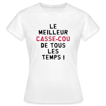 Casse-cou / Casse cou / Sport / Freestyle / Risque - T-shirt Femme - blanc - Devant - AI Model Female 172 dark (172cm)