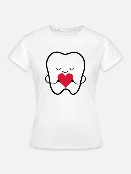 zahn_liebe_01 - Frauen T-Shirt - Weiß