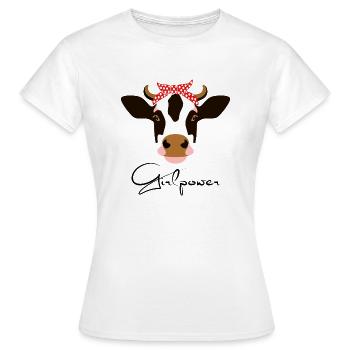 Girlpower - T-shirt Femme - blanc - Devant - AI Model Female 172 dark (172cm)