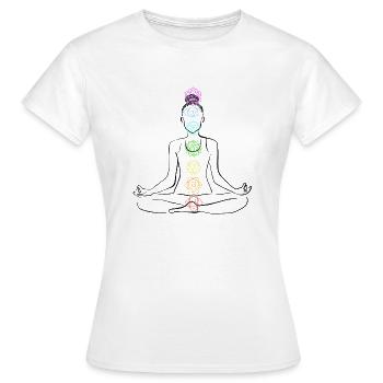Chakra - Frauen T-Shirt - Weiß - Vorne - AI Model Female 172 dark (172cm)