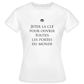 clé - T-shirt Femme - blanc - Devant - AI Model Female 172 dark (172cm)