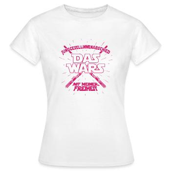 DAS WARS Braut Spruch JGA Junggesellinnenabschied - Frauen T-Shirt - Weiß - Vorne - AI Model Female 172 dark (172cm)