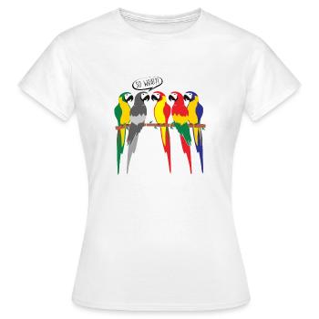 MONOCHROME BIRD PARROT - Women's T-Shirt - white - Front - AI Model Female 172 dark (172cm)