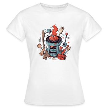Grill und Utensilien n°2 - Frauen T-Shirt - Weiß - Vorne - AI Model Female 172 dark (172cm)