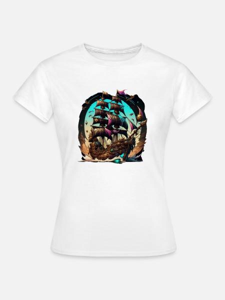 Pirate ship - Frauen T-Shirt - Weiß