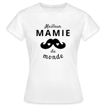 meilleur mamie du monde - T-shirt Femme - blanc - Devant - AI Model Female 172 dark (172cm)