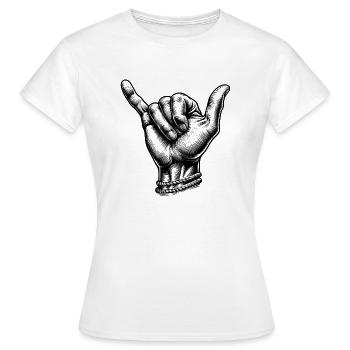 Détendez-vous la main du surfeur - T-shirt Femme - blanc - Devant - AI Model Female 172 dark (172cm)