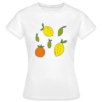 citrons, oranges, citrons verts - T-shirt Femme - blanc - Devant - AI Model Female 172 dark (172cm)