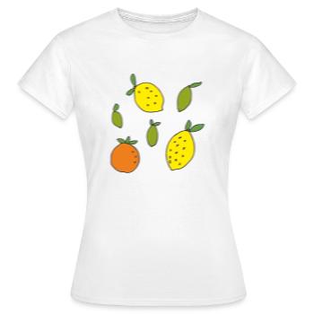 Les agrumes en mouvement - T-shirt Femme - blanc - Devant - AI Model Female 172 dark (172cm)