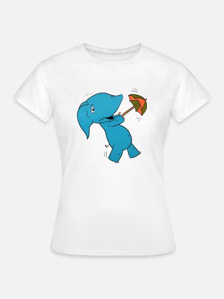 Elefant Regenschirm - Frauen T-Shirt - Weiß