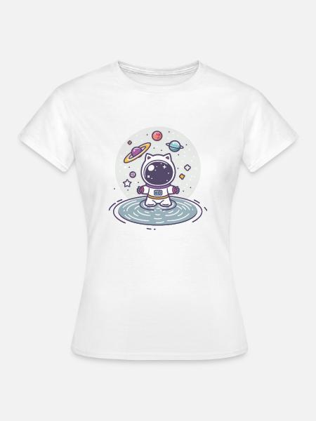 cat astronaut, galaxy cat - Frauen T-Shirt - Weiß
