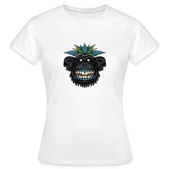 Tiki Chimpanzé - T-shirt Femme - blanc - Devant - AI Model Female 172 dark (172cm)