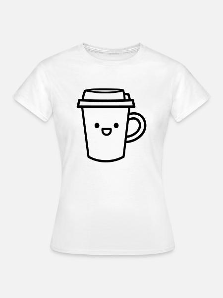 Kaffeebecher - Frauen T-Shirt - Weiß