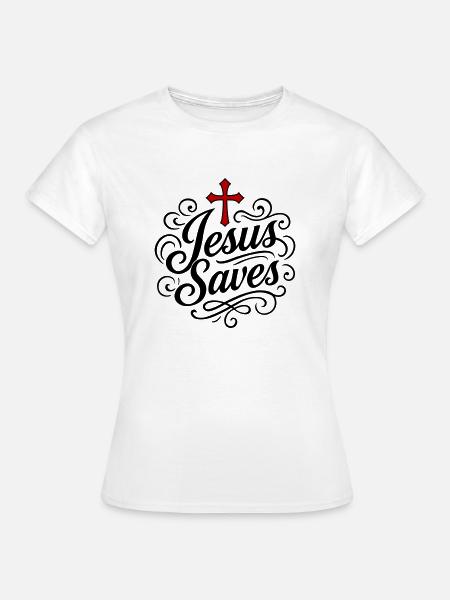 Jesus Rettet - Frauen T-Shirt - Weiß