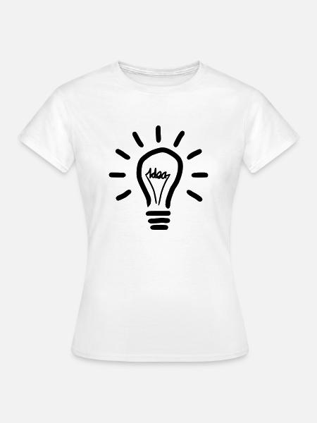 Gloeilamp Idee Draad Lettertype - Vrouwen T-shirt - wit