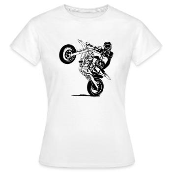 Supermoto - Frauen T-Shirt - Weiß - Vorne - AI Model Female 172 dark (172cm)