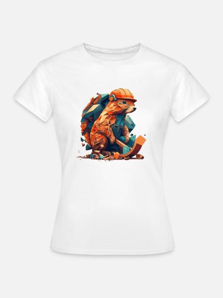 Ein Nagetier, das einen Bauhelm trägt und arbeitet - Frauen T-Shirt - Weiß