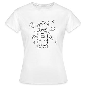 Astronaut Hand gezeichnet Kinderdesign - Frauen T-Shirt - Weiß - Vorne - AI Model Female 172 dark (172cm)