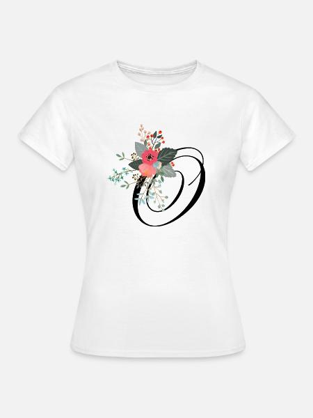 Brief o blumig - Frauen T-Shirt - Weiß