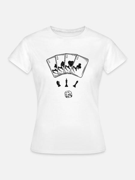 boardgame chess backgammon game night - Frauen T-Shirt - Weiß