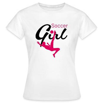 Footballeuse Fallrückzieher - T-shirt Femme - blanc - Devant - AI Model Female 172 dark (172cm)