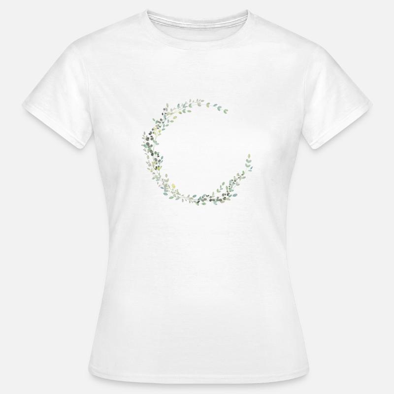 Half wreath Elegant Eucalyptus customizable - Women's T-Shirt - white