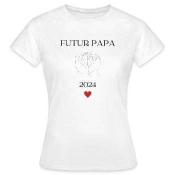 Futur papa 2024 - T-shirt Femme - blanc - Devant - AI Model Female 172 dark (172cm)