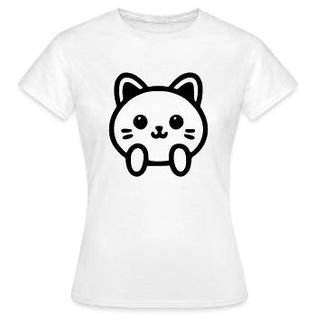 Tete de chat mignon - T-shirt Femme - blanc - Devant - AI Model Female 172 dark (172cm)